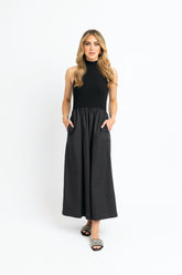 KARLIE SOLID MOCK MAXI DRESS